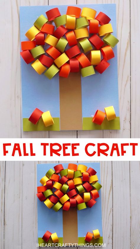 Fall Tree Craft, Flower Cards Handmade, Fall Paper Crafts, Autumn Paper, Fall Tree, Tree Craft, Fall Craft, Fall Crafts Diy, Fall Crafts For Kids