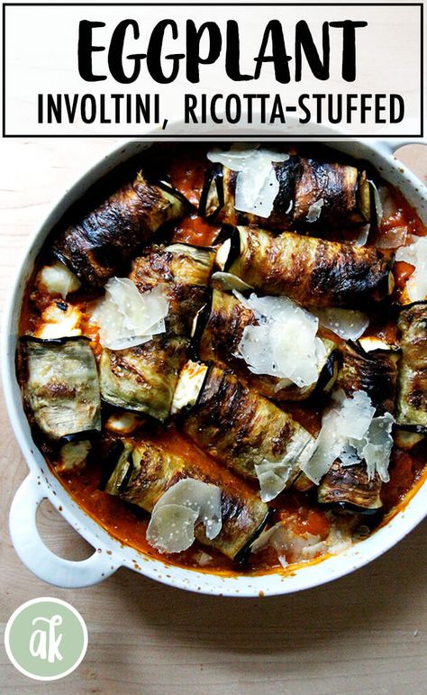 Eggplant Ricotta, Eggplant Involtini, Eggplant And Tomatoes, Eggplant Rolls, Stuffed Eggplant, Roasted Eggplant, Homemade Tomato Sauce, Eggplant Recipes, Homemade Sauce