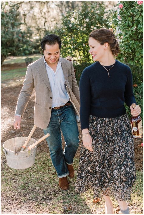 Bury the Bourbon in Savannah before the wedding Savannah Engagement Photos, Charleston Engagement Photos, Charleston Wedding Photography, Engagement Portrait, Before The Wedding, Savannah Wedding, Richmond Hill, Newly Married Couple, Engagement Poses