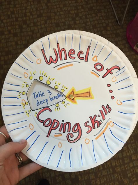 Spin the wheel of coping skills!  – Art of Social Work Ways To Take A Break, Mindfulness Crafts For Adults, Family Soup, Guidance Counselor, Child Life Specialist, Artist Residency, School Social Work, Therapeutic Activities, Counseling Activities