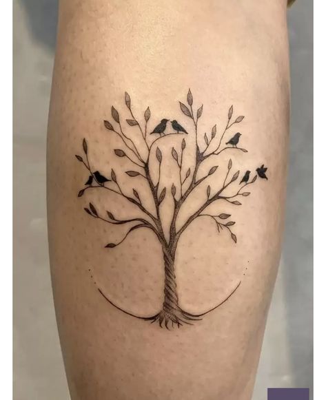 Tree Bird Tattoo, Birds Tattoo Men, Dead Tree Tattoo, Tree With Birds Tattoo, Aspen Trees Tattoo, Birch Tree Tattoos, Maple Tree Tattoos, Yggdrasil Tattoo, Arm Cover Up Tattoos