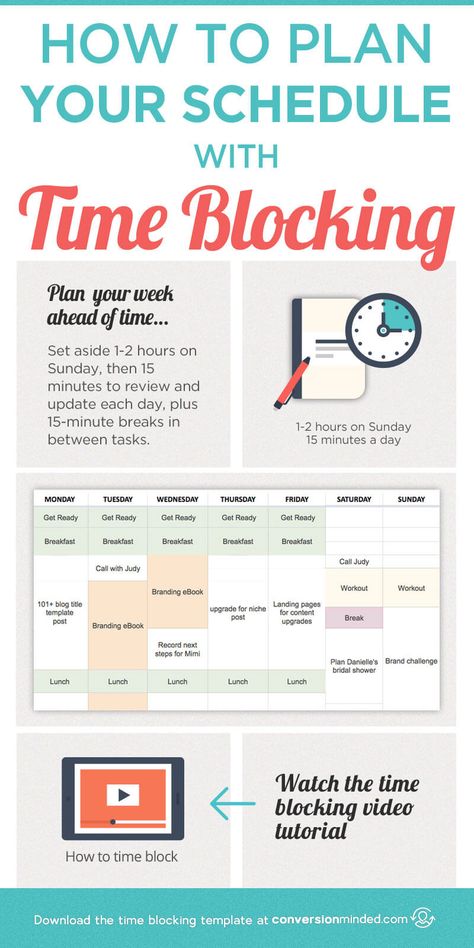 How to Plan Your Schedule with Time Blocking (Plus a Video Tutorial!) This post includes time management tips plus a time blocking template and step by step planner on how to use time blocking to plan your schedule and increase productivity. Click through for the template and video! #timeblocking #timemanagement #productivity Time Blocking Template, Time Management Strategies, Good Time Management, Time Blocking, Time Management Skills, Productivity Tools, Productivity Hacks, Increase Productivity, Productivity Planner