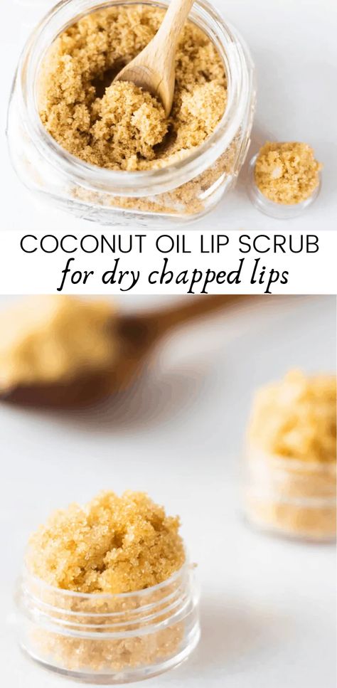 Sugar lip scrub is the best remedy for chapped lips. Learn how to make coconut oil lip scrub, honey lip scrub, and a brown sugar lip scrub with these simple tutorials. This DIY lip scrub is made with all-natural ingredients and essential oils that will naturally soothe dry skin. #sugarscrub #lipscrub #naturalbeauty #sugarlipscrub #diy #essentialoils Remedy For Chapped Lips, Coconut Oil Lip Scrub, Homemade Sugar Scrubs, Homemade Coffee Scrub, Honey Lip Scrub, Homemade Body Scrubs, Dry Skin Diy, Body Scrub Recipes, Natural Lip Scrub