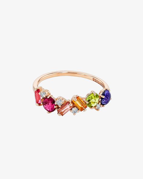 Amalfi Blend Rainbow Half Band – SUZANNE KALAN® Bright Engagement Rings, Fine Jewelry With Multicolor Baguette Diamonds, Multicolor Multi-stone Baguette Cut Rings, Colorful Engagement Rings, Unique Wedding Jewelry, Colorful Gemstones, Stack Rings, Diamond Top, Future Engagement Rings