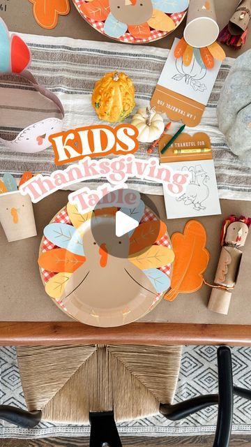 Jordyn Wilson • DIYs ✨ Seasonal Inspo ✨ Motherhood on Instagram: "Extra Special KIDS Thanksgiving Table 🦃 All of these adorable goodies are from @bonjourfete! I always looked forward to sitting at the kids table on thanksgiving with all of my cousins…and I love the idea of finding little ways to make it extra memorable and fun for the kids!! Let me know if you want a link to their Thanksgiving collection! My code for 10% off is “JORDYN_WILSON_” (limit one use per person) #thanksgivingtable #thanksgivingkidstable #diy #momsofinstagram" Kids Table Thanksgiving Ideas, Thanks Giving Table Setting, Thanksgiving Centerpieces Kids, Kids Table Thanksgiving, Thanksgiving With Kids, Kids Centerpieces, Kids Thanksgiving Table, Kids Thanksgiving Party, Thanksgiving Decorations Table Setting