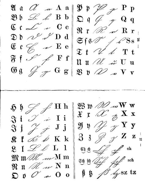 German Cursive Alphabet Voynich Manuscript, German Grammar, Writing Fonts, Cursive Alphabet, Handwriting Alphabet, Alfabet Letters, Writing Tattoos, German Soldiers Ww2, Writing Systems