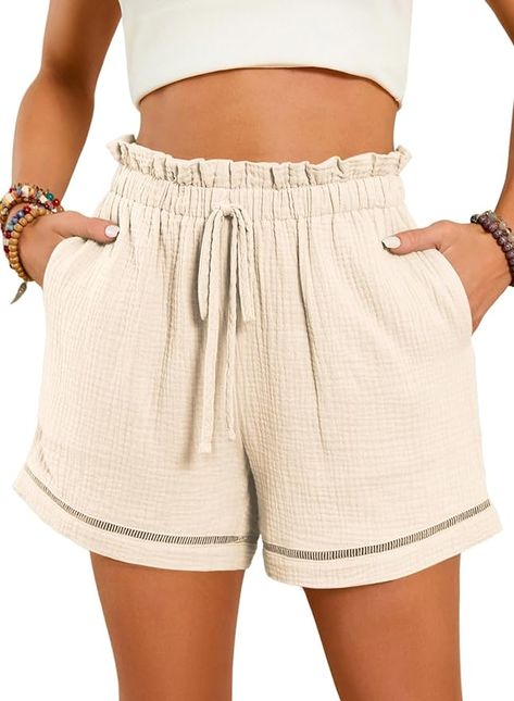 Amazon.com: Dokotoo Linen Shorts for Women Cotton Lounge Beach 2024 Spring Fashion Casual Summer Flowy Shorts Trendy Resort Wear Beach Cruise Outfits High Waisted Shorts Beige Small : Clothing, Shoes & Jewelry Cruise Shorts, Summer Lounge Wear, Beach 2024, Resort Wear Beach, Beach Cruise, Spring Fashion Casual, Shorts High Waisted, Cruise Outfits, Shorts Cute