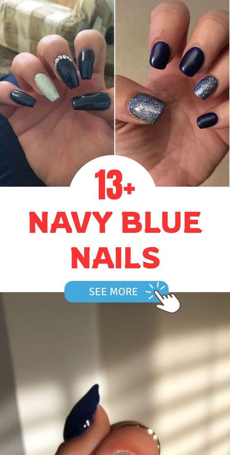 Blue Shellac Nails, Red White Blue Nails, Neon Blue Nails, Blue Prom Nails, Neon Orange Nails, Dark Purple Nails, Blue And White Nails, Dark Blue Nails, Navy Blue Nails