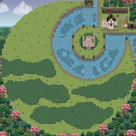 Lnh's Moon Peak Farm at Stardew Valley Nexus - Mods and community Stardew Valley Modded Farms, Stardew Valley Farm Names, Stardew Tips, Stardew Mods, Stardew Valley Farms, Stardew Valley Fanart, Map Layout, Farm Layout, Drawn Map