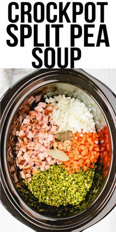 Split Pea Slow Cooker, Split Pea Lentil Ham Soup, Recipes Using Split Peas, Ham And Lentil Soup Crockpot, Split Pea And Ham Soup Crock Pot, Crockpot Split Pea And Ham Soup, Pea Soup Crockpot, Crockpot Soups And Stews, Crockpot Split Pea Soup