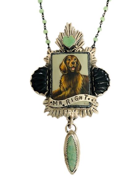 Portrait Jewelry, Altered Art Jewelry, Painted Dog, Found Object Jewelry, Vintage Jewelry Ideas, Mr Right, Vintage Jewelry Art, Doll Jewelry, Peruvian Opal