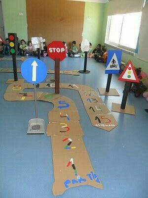 Traffic Signals, Transportation Activities, Transportation Crafts, Transportation Preschool, Transportation Theme, Gross Motor Activities, Traffic Lights, Motor Activities, Road Signs