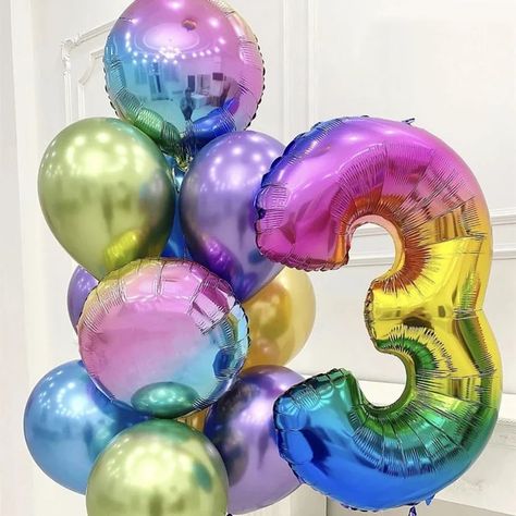 Rainbow Balloons, Rainbow Party, Rainbow Birthday Decoration, 1st Year Birthday Girls Rainbow Party Theme, 1st Year Birthday, Balloons Rainbow, Rainbow Birthday Decorations, Theme Pastel, Rainbow Bouquet, Shark Party Decorations, Rainbow Theme Party, Pastel Balloons