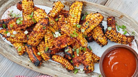 12 summery vegetarian recipes that’ll have you grabbing seconds | CNN Pineapple Chili, Cheese Zucchini, Grilled Corn Recipes, Corn Ribs, Grilled Bacon, Summer Vegetarian Recipes, City Chicken, Michael Symon, Lemon Potatoes