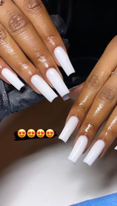 Medium Narrow Square Acrylic Nails, Maquillage On Fleek, Tapered Square Nails, Ombre Acrylic Nails, White Acrylic Nails, Cute Acrylic Nail Designs, Exotic Nails, Acrylic Nails Coffin Pink, Nails Only