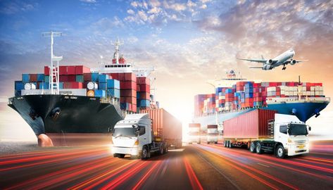 Logistics Network, Cargo Services, Freight Forwarder, Logistics Transportation, Ocean Freight, Air Freight, Transportation Services, Western Europe, Sunset Sky