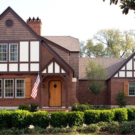 Tudor style home Tudor House Renovation, Tudor Homes Exterior Before And After, Tudor Home Remodel, Updating Tudor Exterior, Updated Tudor Exterior Before And After, English Tudor House Exterior, 1980s Tudor House Remodel, Tutor House Exterior Paint Colors Tudor Style Homes, Update Tudor Home Exterior