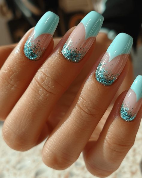 Dive into the latest nail art trends with our 'Spring Nail Designs 2024 Trend' collection! Explore a stunning array of manicures perfect for the season. Follow us for daily nail art inspiration and tips to create the perfect spring-themed nails! 💅🌸 #nailart #springnails #2024 Turquoise Nails Designs Aqua, Turquoise Nails Designs, Turquoise Nail Designs, Daily Nail Art, Tiffany Blue Nails, Tiffany Nails, Blue Manicure, Turquoise And Teal, Poolside Glamour