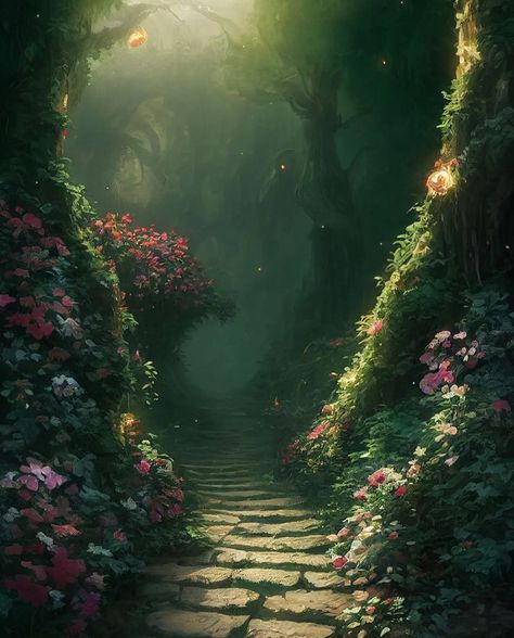 Magic Places Fantasy Dreams Dark, Forest Magic Aesthetic, Spring Fantasy Aesthetic, Bright Forest Aesthetic, Enchanted Forest Aesthetic Wallpaper, Magic Forest Aesthetic, Enchanted Forest Creatures, Spring Court Aesthetic, Dark Spring Aesthetic