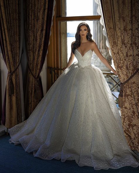 Sima Couture, Elegant Wedding Dress Ballgown, Pnina Tornai Wedding Dress, Houston Galleria, Ballgown Wedding Dress, Big Wedding Dresses, Glitter Wedding Dress, Wedding Dresses Princess Ballgown, Ballgown Wedding