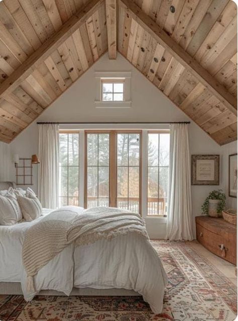 Master With Balcony, Upstairs Master Suite, Rustic Bedding Sets, Barndominium Interior, Country Style Bedroom, Bedroom Master, Rustic Bedding, Luxury Bedroom Master, Bedroom Retreat