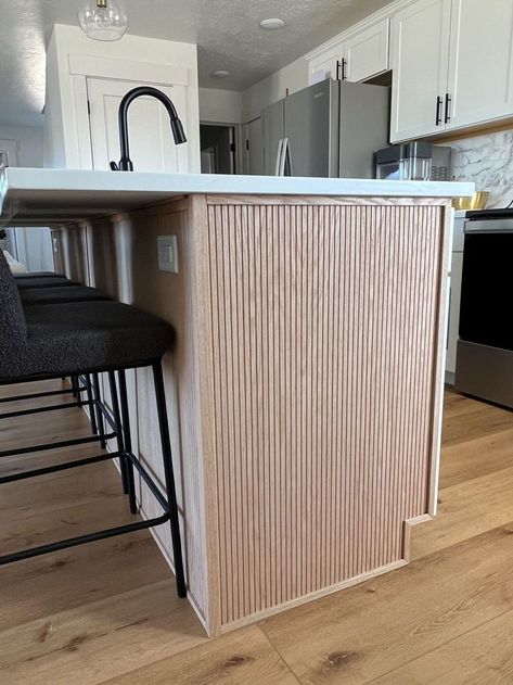 #kitchentips #kitchenideas #kitchenrenovation Wrap Kitchen Island, Pole Wrap Kitchen, Diy Pole Wrap, Kitchen Decor Hacks, Kitchen Island Makeover, Pole Wrap, Ikea Kitchen Island, How To Wrap, Diy Kitchen Decor