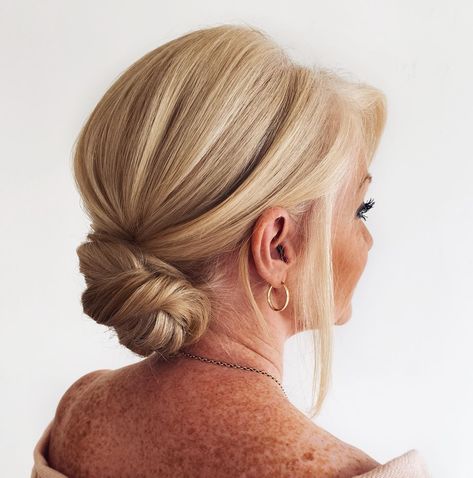 Image 1 of 1 Mother Of The Bride Hair French Twist, Mother Of The Bride Chignon, Updo For Mother Of Bride, Up Do Mother Of The Bride, Mother Of Bride Hairdo, Mother Of Bride Hairstyles Short, Mother Of The Bride Updo Hairstyles, Mother Of The Bride Hairstyles Over 50 Mom Wedding Hairs, Mother Of The Bride Hair Updo