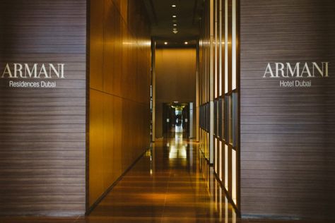 Armani Hotel Dubai, The Burj Khalifa, Armani Hotel, Hotel Hallway, Movable Walls, Green Facade, Luxury House Interior Design, Dubai Hotel, Hotel Interior Design