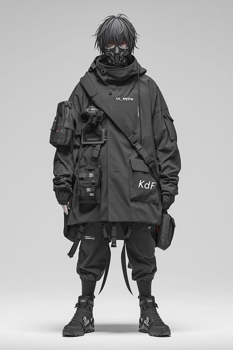 Futuristic Winter Fashion, Dictator Outfit, Cyberpunk Clothing Men, Cyberpunk Fashion Men, Futurism Outfit, Cyberpunk Outfit Design, Cyberpunk Outfit Male, Punk Fashion Men, Cyberpunk Street