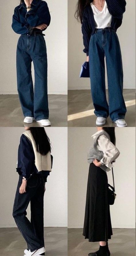 Korean Outfit Street Styles, Korean Casual Outfits, Everyday Fashion Outfits, Casual Day Outfits, Stylish Work Outfits, 가을 패션, Korean Outfits, Casual Style Outfits, Lookbook Outfits