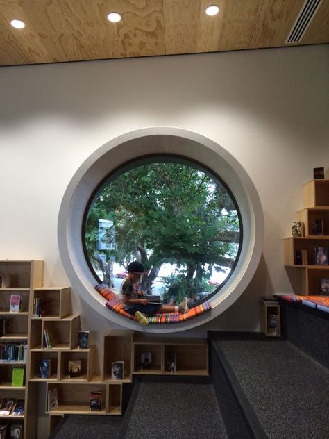 25 Ways To Use Porthole Windows In Home Decor - DigsDigs Chic Staircase, Circular Window, Window Seat Design, Earthship Home, Porthole Window, Round Window, Cob House, Dream House Rooms, Windows Exterior