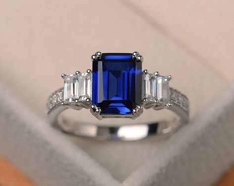 Blue Emerald, Blue Engagement Ring, Sapphire Solitaire, Sapphire Engagement Ring Blue, Sapphire Wedding, Galway, Blue Sapphire Rings, Natural Blue Sapphire, Sapphire Jewelry