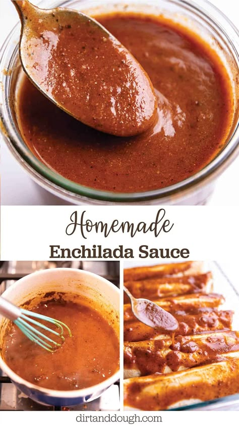 Quick and easy homemade enchilada sauce. Spice up any enchilada dish with this version that is silky, smooth and bursting with flavor. Made with avocado oil, flour, spices, chicken broth, and tomato paste. Once you make your own, I guarantee you will never want to buy store-bought again. Homemade Red Enchilada Sauce, Mexican Sauces, Recipes With Enchilada Sauce, Red Enchiladas, Homemade Enchilada Sauce, Homemade Enchiladas, Red Enchilada Sauce, Low Sodium Recipes, Enchilada Sauce