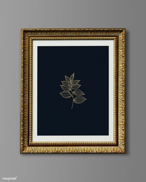 Vintage rectangle gold picture frame mockup illustration | premium image by rawpixel.com / Teddy Rawpixel Picture Frame Graphic Design, Pic Frame Design, Picture Frame Mockup, Beautiful Frame Background, Shivji Images, Picture Frame Template, Black Paper Background, Gallery Wall Mockup, Mockup Wall Art