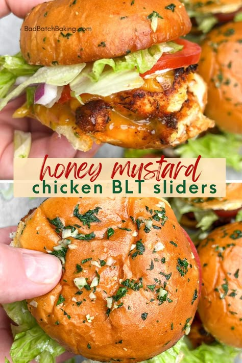 Yummy Chicken Meal Prep, Healthy Dinner Recipes For A Crowd, Honey Bbq Chicken Sliders, Blt Chicken Sandwich, Mens Favorite Dinner, Chicken Blt Sliders, Healthy Dinner Weeknight, Grilling Recipes For A Crowd, Summer Meals For Hot Days