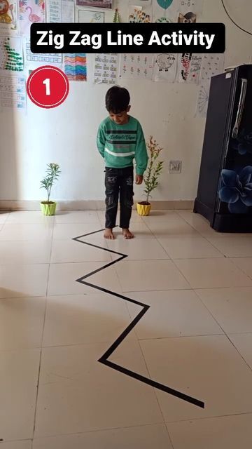 Homeschooling Kindergarten, Zig Zag Lines, Zigzag Line, Line Game, Movement Activities, Gross Motor, Gross Motor Skills, Low Budget, Motor Skills