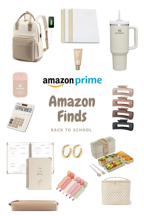 Amazon free trial, Amazon finds, Amazon must haves, back to school, Prime, Free, that girl, routine, motivation, items, health, lifestyle, university, school, semester, fall, begin, aesthetic, beige, lunchbox, planner, calculator, hair claw, bento box, highlighter, pastel, pencil case, backpack, Stanley cup, Wishlist College Must Haves From Amazon, Amazon University Must Haves, Amazon Journaling Must Haves, Amazon Must Haves College Student, School Items Aesthetic, Amazon School Finds, Back To School Amazon Finds, Neutral School Supplies, Amazon School Must Haves