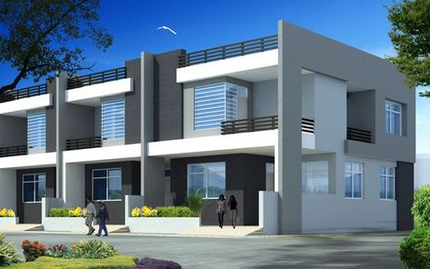 Hotel Exterior Design, Small Row House Design, Small Apartment Building Design, Row House Design, Building Design Plan, Small Apartment Building, 2 Storey House Design, Pool House Plans, Row Houses