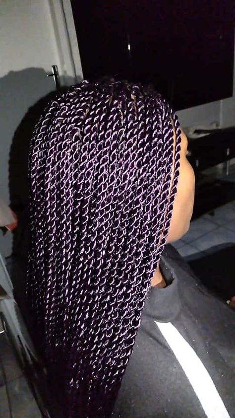 Purple Braids
Long
Medium Size Purple Twists Black Women, Dark Purple Braids For Black Women, Purple Passion Twists, Dark Purple Braids, Twisted Braids For Black Women, Long Twist Braids, Purple Braids, Hair Charms, Cute Braided Hairstyles