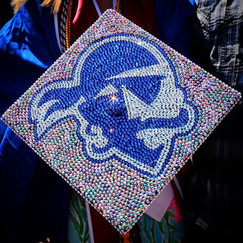 3000+ rhinestones for my Seton Hall University Graduation Cap.  **please credit Dana Christenson if you use this photo for personal marketing and/or fliers** Seton Hall University, Bed Party, Grad Cap Decorated, Monmouth University, College Things, Hampton University, University Graduation, Grad Caps, Cap Ideas