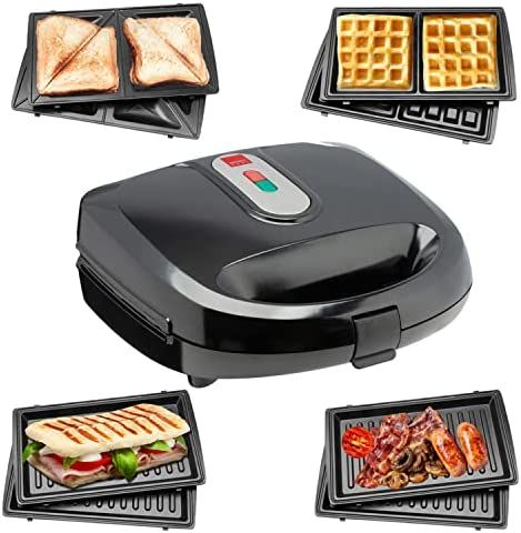 Sensio Home Multi Functional 3 in 1 Stylish Waffle, Deep Fill Sandwich, Panini or Grill Maker Machine Interchangeable Non Stick Easy Clean Plates, Secure Lock Plus Ready & Power Lights, Powerful Iron : Amazon.co.uk: Home & Kitchen Sandwich Panini, Making Waffles, Toasted Sandwiches, Mini Donuts Maker, Grill Sandwich, How To Make Waffles, Panini Sandwiches, Donut Maker, Sandwich Toaster