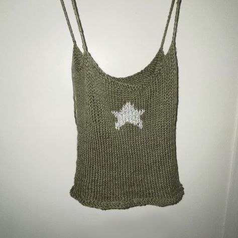 Knit Star Top, Knit Tank Tops, Crochet Star Top, Crochet Top Summer, Knit Tank Top Pattern, Tank Pattern, Army Print, Tank Top Pattern, Crochet Stars