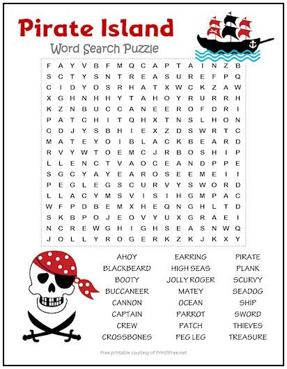 Well, shiver me timbers! This FREE printable Pirate Island Word Search Puzzle will keep your young buccaneers entertained on the high seas – or at home. Great activity for the classroom as well – print as many as you need! Pirates Activities, Pirate Theme Activities, Pirate Themed Activities For Kids, Pirate Theme Summer Camp Activities, Pirate Activities For Kids, Pirate Word Search, Pirate Activities For Kids Summer Camps, Pirate Activities For School Age, Pirate Worksheets Free Printable