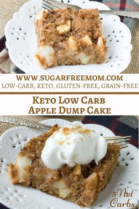 Keto Low Carb Apple Dump Cake (Gluten Free) Low Carb Applesauce Cake, Keto Apple Recipes, Sugar Free Apple Cake, Using Apples, Apple Dump Cake, Cake Gluten Free, Apple Dump Cakes, Low Carb Cake, Apple Dessert Recipes