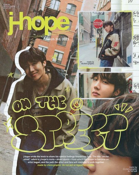 Jhope On The Street, Hope On The Street, Printable Wall Poster, Bts Poster, Y2k Posters, Graphic Shapes Design, Hope Poster, Jhope Cute, Kpop Posters