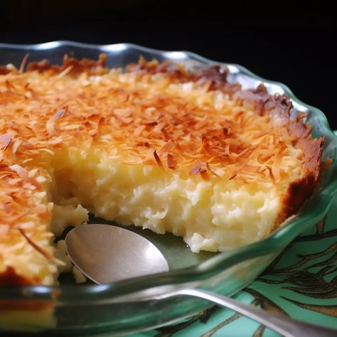 Coconut Custard Pie No Crust Coconut Pie Recipe, Coconut Molasses Pie, Crustless Coconut Cream Pie, No Crust Coconut Pie, Coconut Cream Custard Pie, Coconut Pie That Makes Its Own Crust, Amish Coconut Cream Pie, Crustless Pie Desserts, One Crust Pies Easy