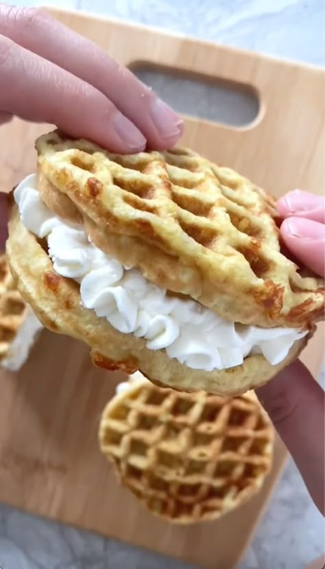 Keto Cream Puffs Recipe, Keto Cream Puffs, Chaffles Recipe, Ketogenic Breakfast, Low Carb Waffles, Monk Fruit Sweetener, Chaffle Recipes, Keto Chaffles, Keto Chaffle