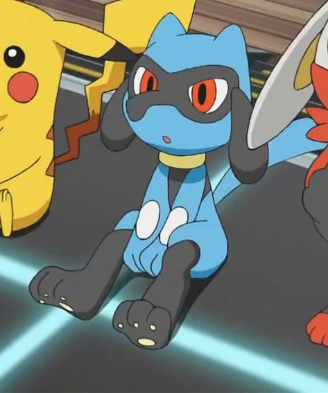 Pokemon Ash Lucario, Riolu Art, Shiny Riolu, Lucario Pfp, Rilu Rilu Fairilu Sanrio, Pokemon Riolu Art, Riolu Pokemon, Lucario And Riolu, Lucario Art