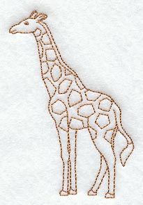 Giraffe (Redwork) - T1055 Cross Stitch Giraffe, Embroidery Giraffe Pattern, Embroidery Elephant Pattern, Giraffe Embroidery, Giraffe Applique, Giraffe Design, Embroidery Template, Sashiko Embroidery, Creative Embroidery