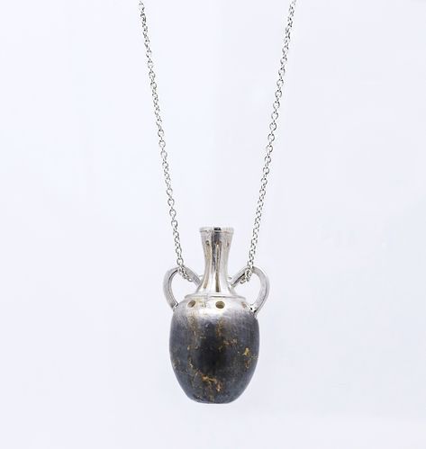 Experience the artistry of handcrafted jewelry with this stunning necklace. The Kumboo technique and oxidation create a captivating contrast between 24K gold foils and sterling silver. This unique piece doubles as a perfume and essential oil diffuser, adding both style and practicality to your collection. Vase Necklace, Dog Lover Jewelry, Ocean Necklace, Surfer Necklace, Metal Clay Jewelry, Art Jewelry Contemporary, Unisex Necklace, Initial Pendant Necklace, Resin Necklace